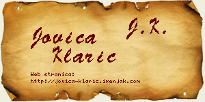 Jovica Klarić vizit kartica